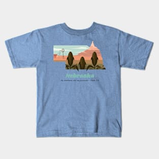 USA State of Nebraska Psalm 2:8 - My Inheritance and possession Kids T-Shirt